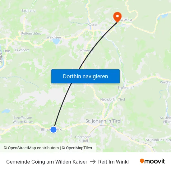 Gemeinde Going am Wilden Kaiser to Reit Im Winkl map
