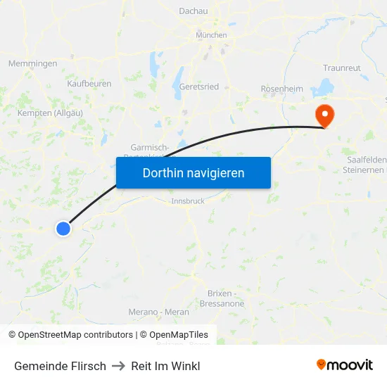 Gemeinde Flirsch to Reit Im Winkl map