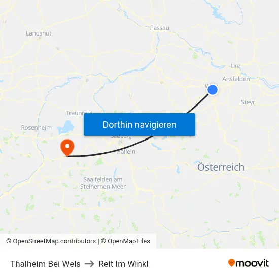 Thalheim Bei Wels to Reit Im Winkl map
