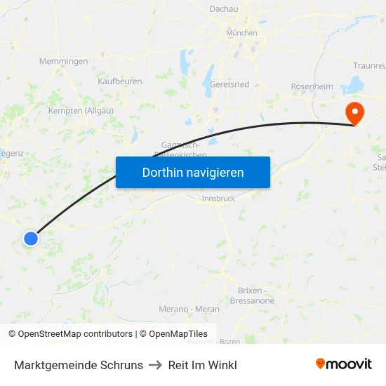 Marktgemeinde Schruns to Reit Im Winkl map