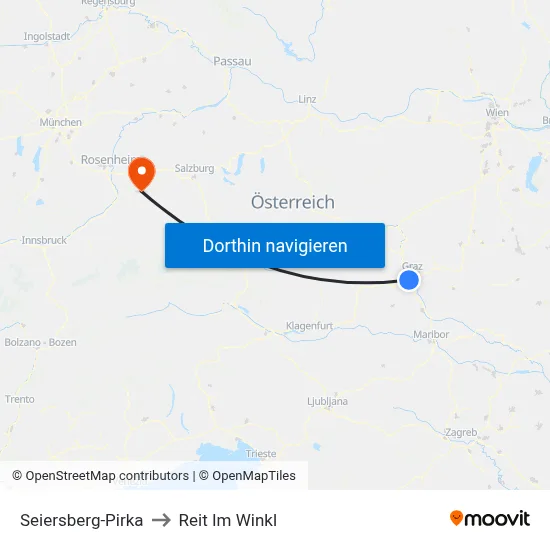 Seiersberg-Pirka to Reit Im Winkl map