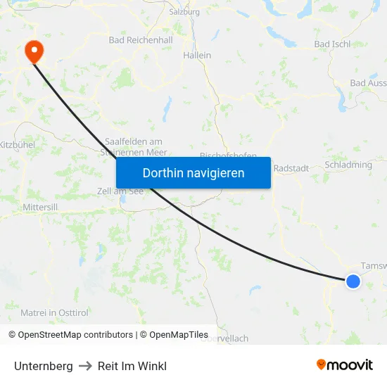 Unternberg to Reit Im Winkl map