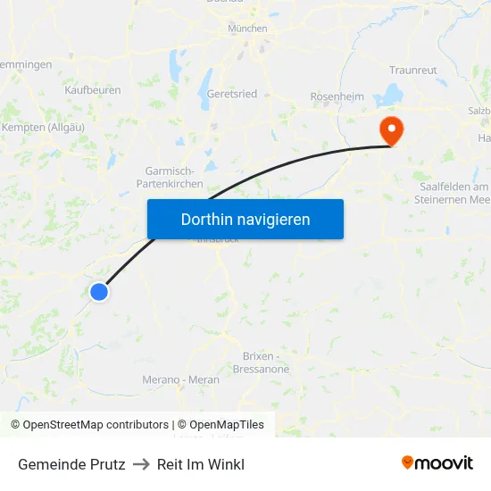 Gemeinde Prutz to Reit Im Winkl map