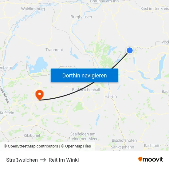 Straßwalchen to Reit Im Winkl map