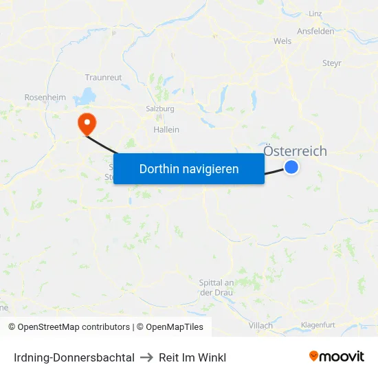 Irdning-Donnersbachtal to Reit Im Winkl map