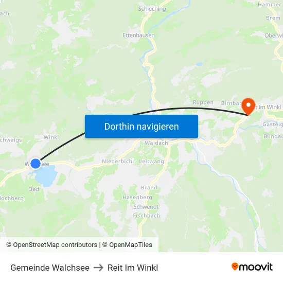 Gemeinde Walchsee to Reit Im Winkl map