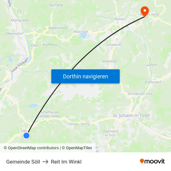Gemeinde Söll to Reit Im Winkl map