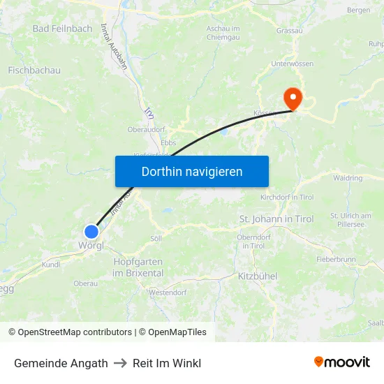 Gemeinde Angath to Reit Im Winkl map