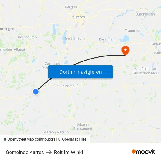 Gemeinde Karres to Reit Im Winkl map