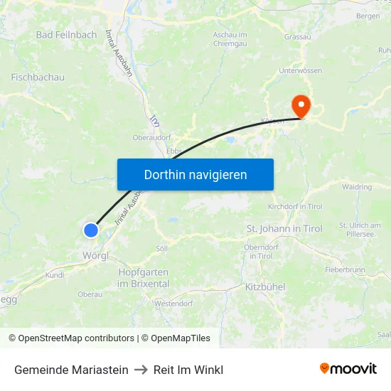 Gemeinde Mariastein to Reit Im Winkl map