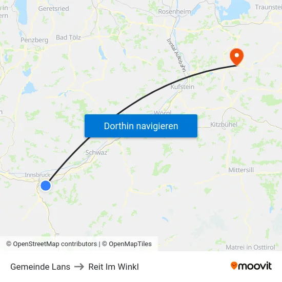 Gemeinde Lans to Reit Im Winkl map