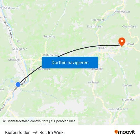 Kiefersfelden to Reit Im Winkl map