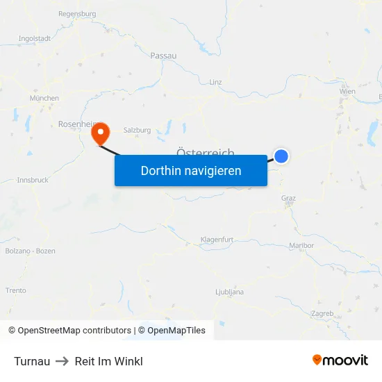 Turnau to Reit Im Winkl map