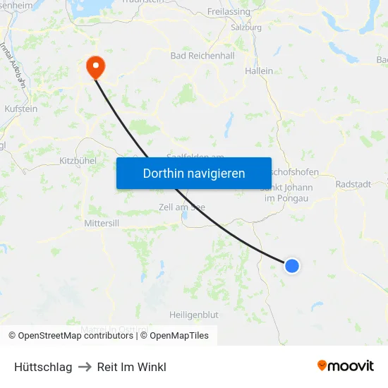 Hüttschlag to Reit Im Winkl map