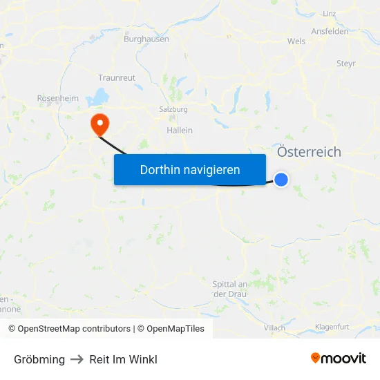 Gröbming to Reit Im Winkl map