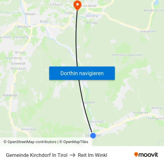 Gemeinde Kirchdorf In Tirol to Reit Im Winkl map