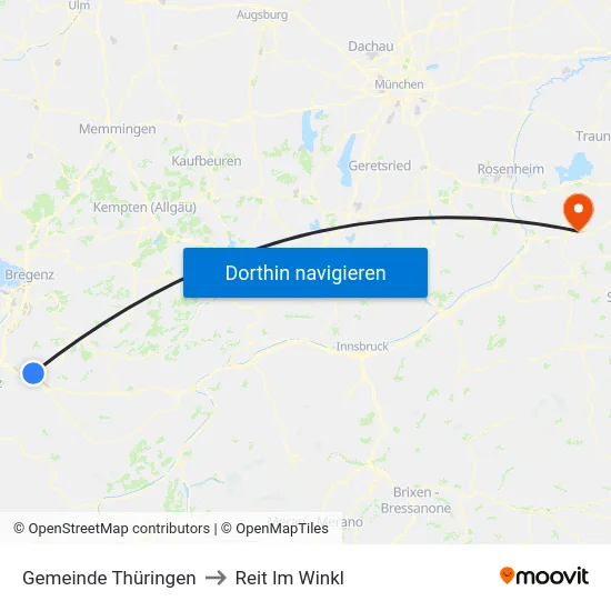 Gemeinde Thüringen to Reit Im Winkl map