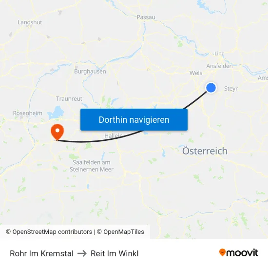 Rohr Im Kremstal to Reit Im Winkl map