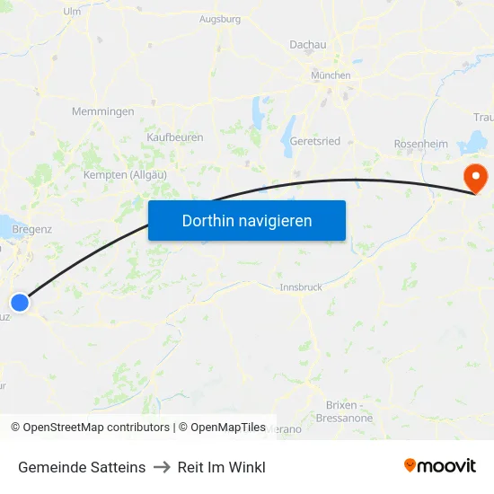 Gemeinde Satteins to Reit Im Winkl map