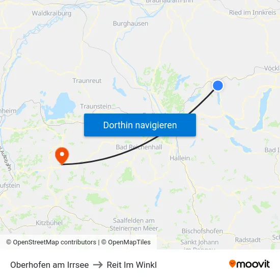 Oberhofen am Irrsee to Reit Im Winkl map