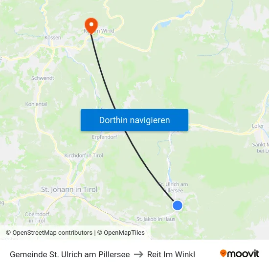Gemeinde St. Ulrich am Pillersee to Reit Im Winkl map