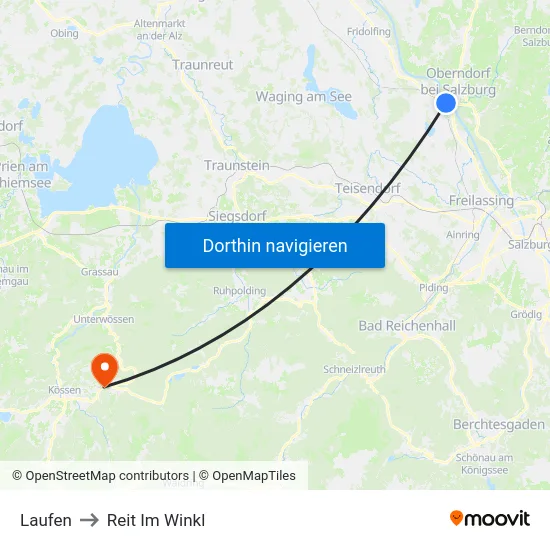 Laufen to Reit Im Winkl map
