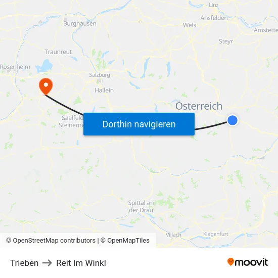 Trieben to Reit Im Winkl map