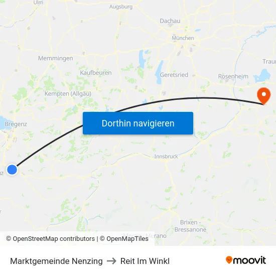 Marktgemeinde Nenzing to Reit Im Winkl map