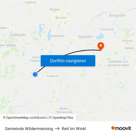 Gemeinde Wildermieming to Reit Im Winkl map