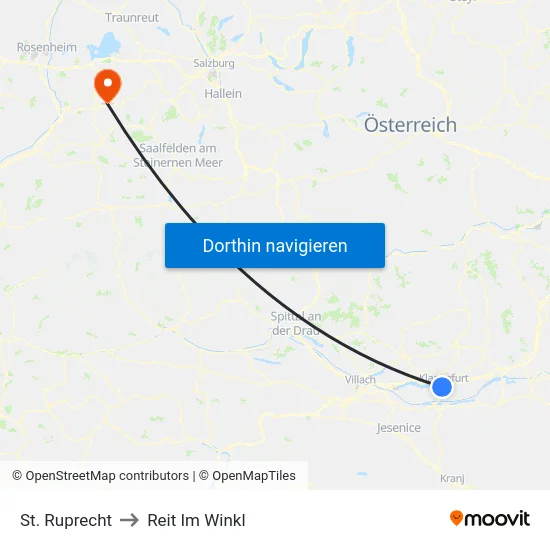 St. Ruprecht to Reit Im Winkl map