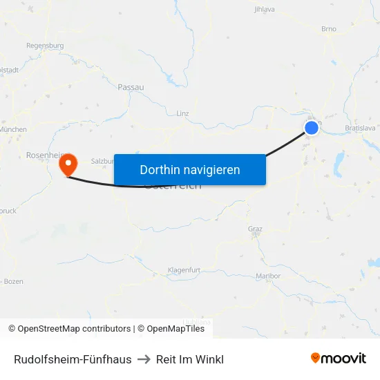 Rudolfsheim-Fünfhaus to Reit Im Winkl map