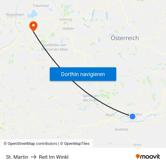 St. Martin to Reit Im Winkl map