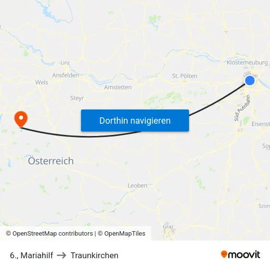 6., Mariahilf to Traunkirchen map