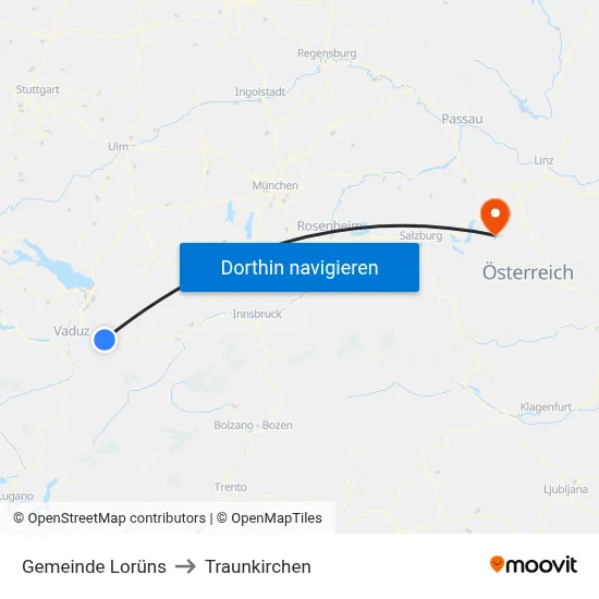 Gemeinde Lorüns to Traunkirchen map