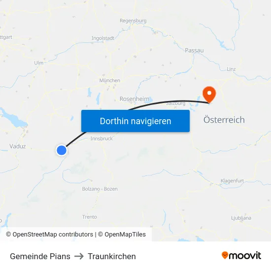 Gemeinde Pians to Traunkirchen map