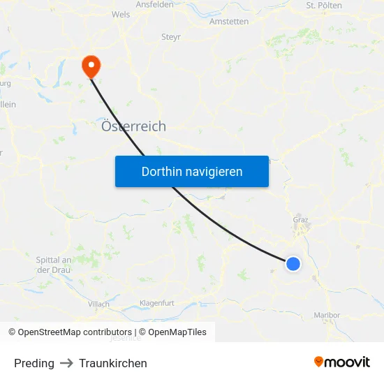 Preding to Traunkirchen map