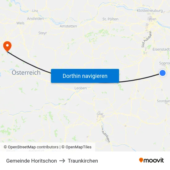 Gemeinde Horitschon to Traunkirchen map