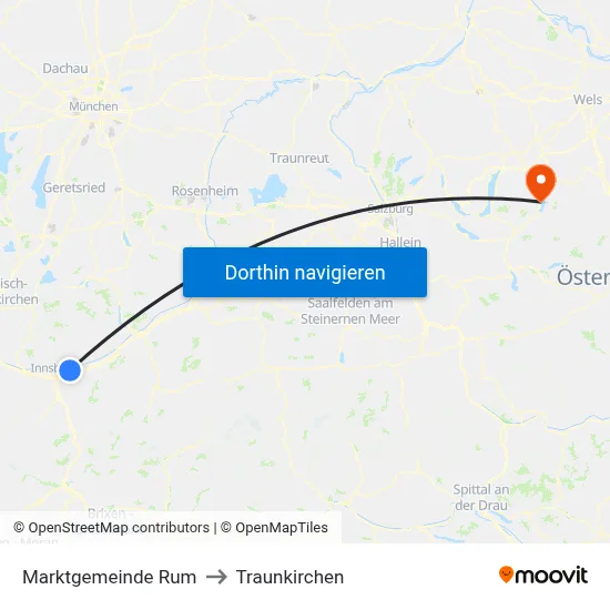 Marktgemeinde Rum to Traunkirchen map