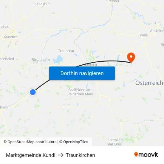 Marktgemeinde Kundl to Traunkirchen map