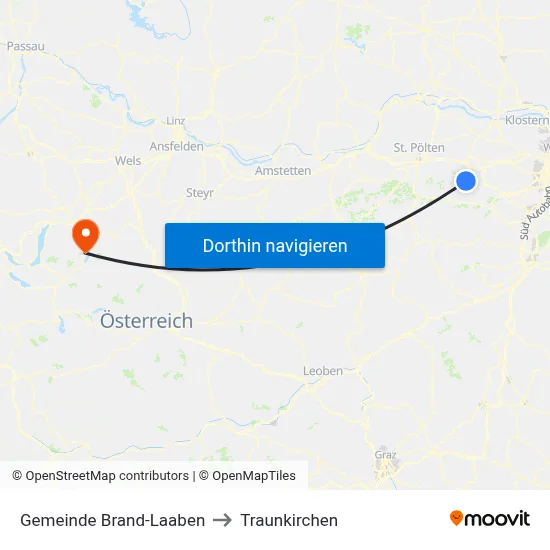 Gemeinde Brand-Laaben to Traunkirchen map