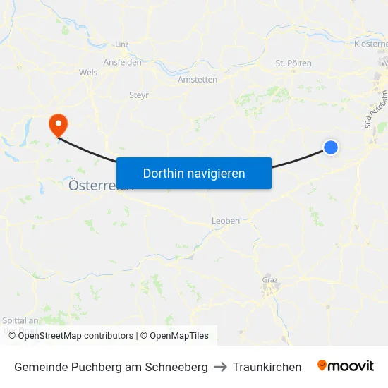 Gemeinde Puchberg am Schneeberg to Traunkirchen map