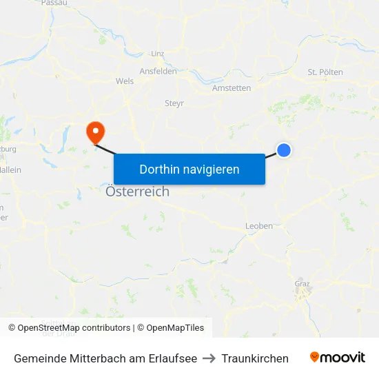 Gemeinde Mitterbach am Erlaufsee to Traunkirchen map