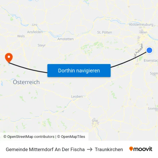 Gemeinde Mitterndorf An Der Fischa to Traunkirchen map