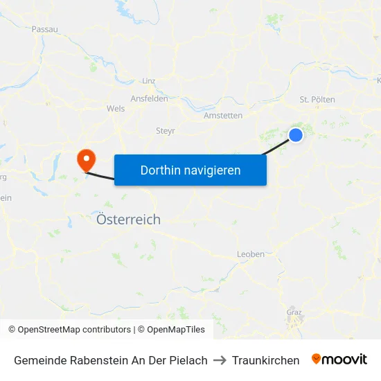 Gemeinde Rabenstein An Der Pielach to Traunkirchen map