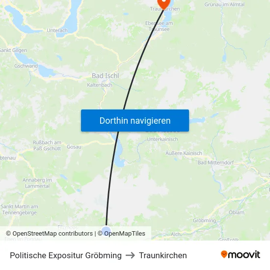 Politische Expositur Gröbming to Traunkirchen map