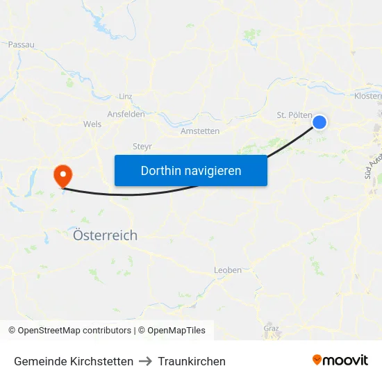 Gemeinde Kirchstetten to Traunkirchen map