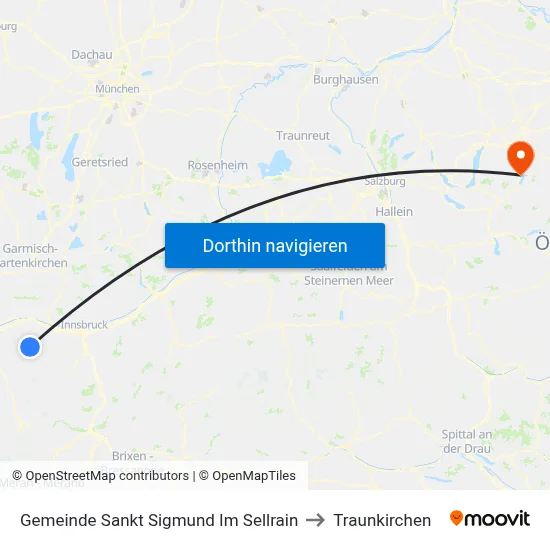 Gemeinde Sankt Sigmund Im Sellrain to Traunkirchen map