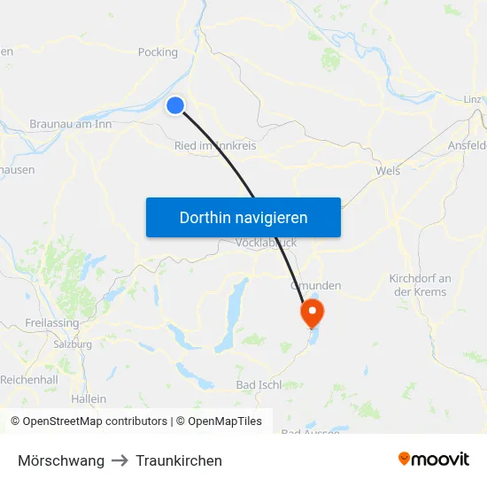Mörschwang to Traunkirchen map