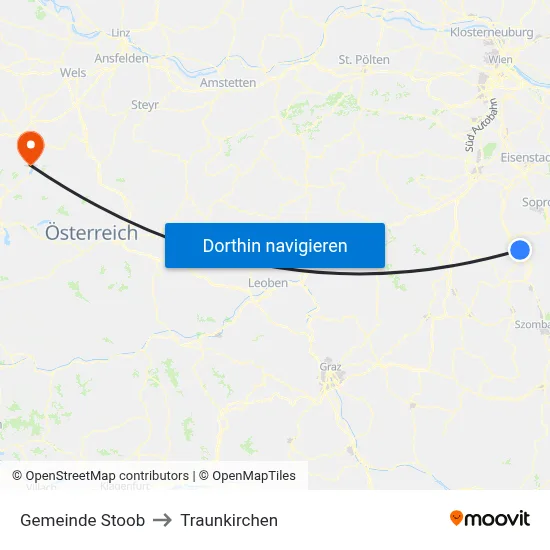 Gemeinde Stoob to Traunkirchen map