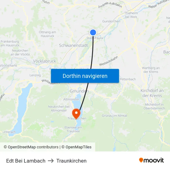 Edt Bei Lambach to Traunkirchen map